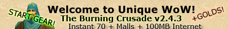 Unique Warcraft Instant 70+Start gear! Banner